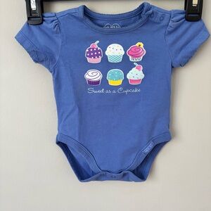 Baby Place Blue Onesie with Cupcake Design 3-6 Months